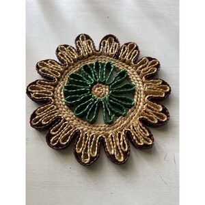 Woven Wicker Rattan Raffia Trivet Hot Pad Boho Kitchen Floral